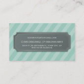 VISITEKAARTJE Modern Bold Stripe bord Mint Groen (Achterkant)