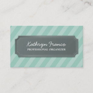 VISITEKAARTJE Modern Bold Stripe bord Mint Groen