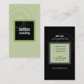 VISITEKAARTJE Modern Box Monogram Zwart Groen (Voorkant / Achterkant)