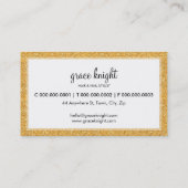 VISITEKAARTJE modern eenvoudig glitter rijk goud (Achterkant)