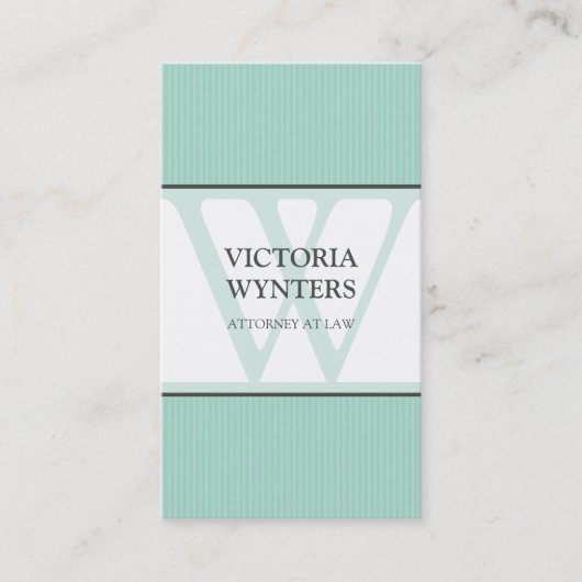 VISITEKAARTJE modern initiaal monogram (Voorkant)