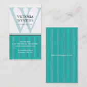 VISITEKAARTJE modern initiaal monogram (Voorkant / Achterkant)