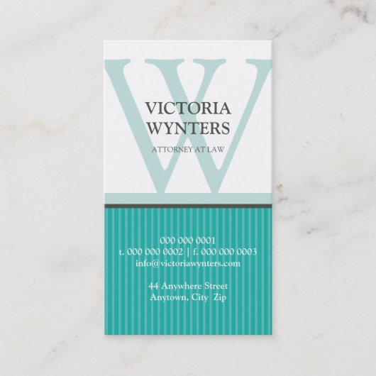 VISITEKAARTJE modern initiaal monogram (Voorkant)