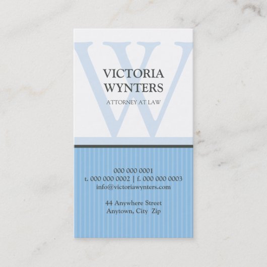 VISITEKAARTJE modern initiaal monogram (Voorkant)