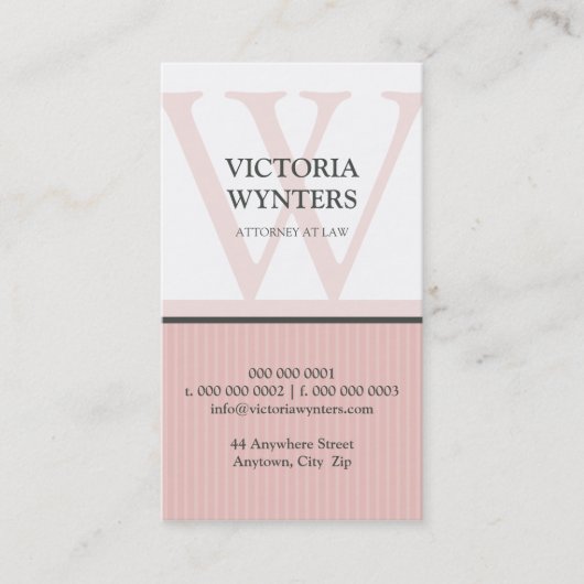 VISITEKAARTJE modern initiaal monogram (Voorkant)