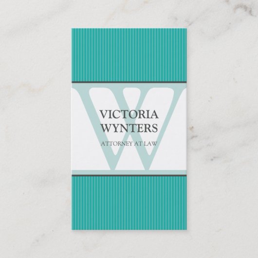 VISITEKAARTJE modern initiaal monogram (Voorkant)