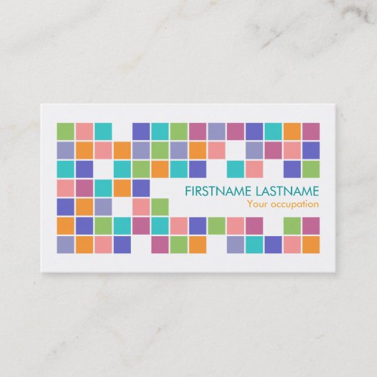 Visitekaartje modern kleurenprofiel tegels mozaïek (Voorkant)