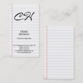 Visitekaartje modern monogram gelinkt papieren pat (Voorkant / Achterkant)