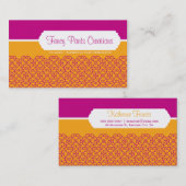 VISITEKAARTJE modern rozet patroon roze sinaasappe (Voorkant / Achterkant)