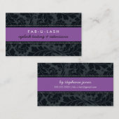 VISITEKAARTJE modern vet bloeit paarse zwart (Voorkant / Achterkant)