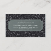 VISITEKAARTJE modern vet sprankelend zwart glitter (Achterkant)
