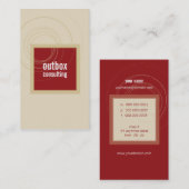 VISITEKAARTJE moderne doos monogram maroon goud (Voorkant / Achterkant)