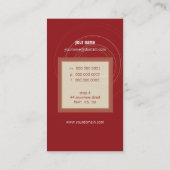 VISITEKAARTJE moderne doos monogram maroon goud (Achterkant)