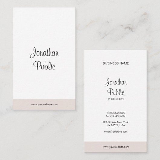 Visitekaartje Moderne Eenvoudig elegant script (Voorkant / Achterkant)