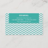 VISITEKAARTJE moderne frisse chevron jade groen (Achterkant)