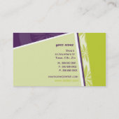 VISITEKAARTJE moderne funky hoek limoen paarse (Achterkant)