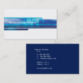 VISITEKAARTJE moderne futuristische trendy Navy Aq (Voorkant / Achterkant)
