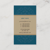 VISITEKAARTJE moderne oosterse mandala blauwgroen (Achterkant)