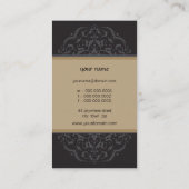 VISITEKAARTJE moderne oosterse mandala zwart goud (Achterkant)