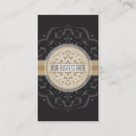 VISITEKAARTJE moderne oosterse mandala zwart goud