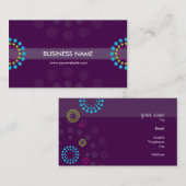 VISITEKAARTJE moderne retro spot paarse aqua limoe (Voorkant / Achterkant)