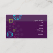 VISITEKAARTJE moderne retro spot paarse aqua limoe (Achterkant)