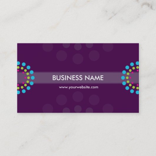 VISITEKAARTJE moderne retro spot paarse aqua limoe (Voorkant)