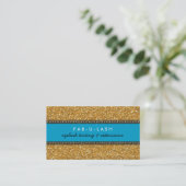 VISITEKAARTJE moderne trendy glitter aqua gold (Staand voorkant)