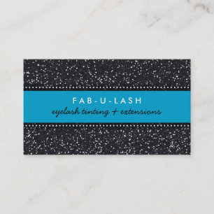 VISITEKAARTJE moderne trendy glitter aqua zwart