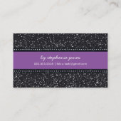 VISITEKAARTJE moderne trendy glitter paarse zwart (Achterkant)