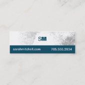 visitekaartje - Monogram Blauwgroen en wit snoepje (Achterkant)