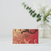 Visitekaartje monogram geel en rood (Staand voorkant)