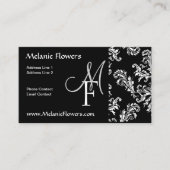 Visitekaartje Monogram Initialen Damask (Voorkant)