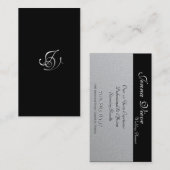 Visitekaartje monogram zwart wit (Voorkant / Achterkant)