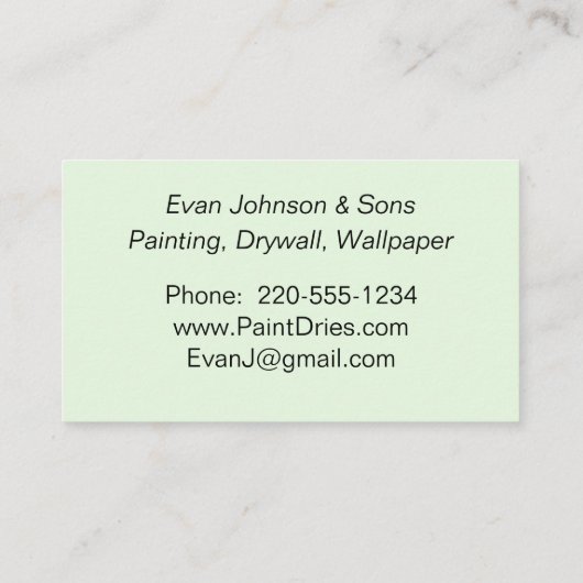 Visitekaartje monster plak verf (Achterkant)