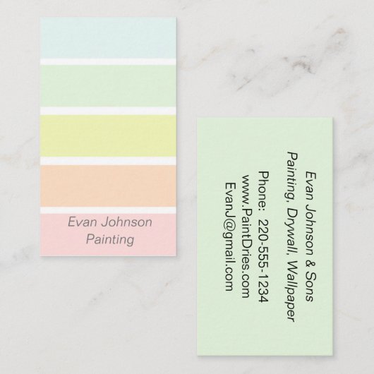 Visitekaartje monster plak verf (Voorkant / Achterkant)