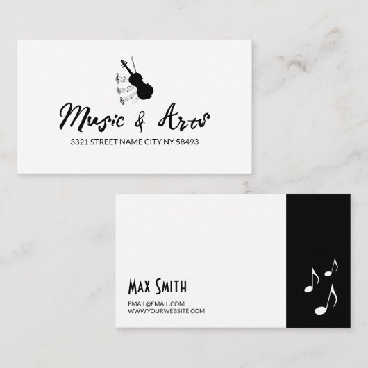 Visitekaartje Music Studio Instructor (Voorkant / Achterkant)