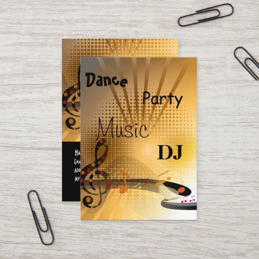 Visitekaartje Muziek DJ Dansfeest (Voorkant / Achterkant in situ)
