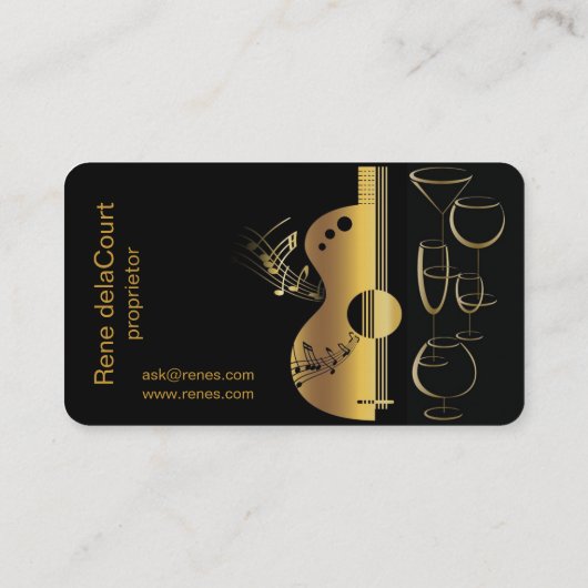visitekaartje muziekbar restaurant (Achterkant)