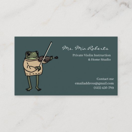 Visitekaartje Muziekleraar (Voorkant)