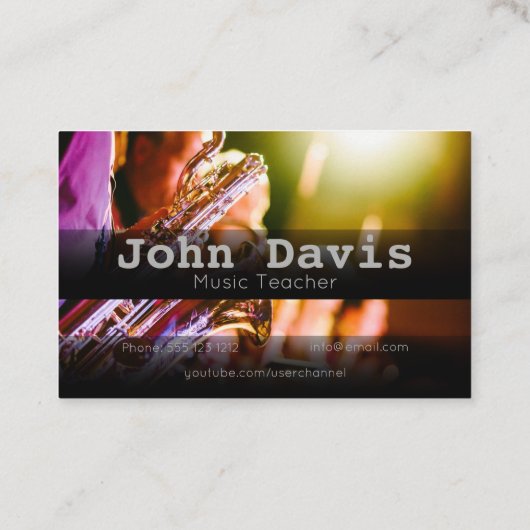 Visitekaartje Muziekleraar (Achterkant)