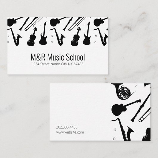 Visitekaartje Muziekschool (Voorkant / Achterkant)