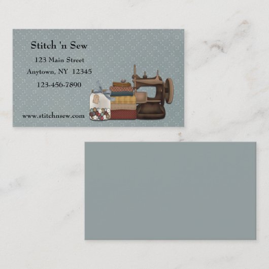 Visitekaartje naaigartels (Voorkant / Achterkant)