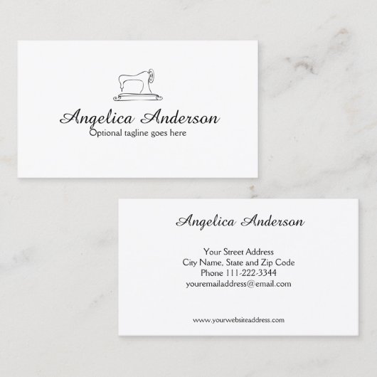 Visitekaartje naaimachine (Voorkant / Achterkant)