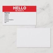 Visitekaartje Naam tag (Voorkant / Achterkant)