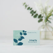 VISITEKAARTJE natuur gebladerte silhouet munt blau (Staand voorkant)