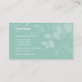 VISITEKAARTJE natuur gebladerte silhouet munt blau (Achterkant)