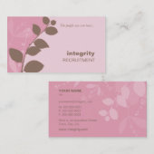 VISITEKAARTJE natuur gebladerte silhouet roze brui (Voorkant / Achterkant)