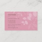 VISITEKAARTJE natuur gebladerte silhouet roze brui (Achterkant)