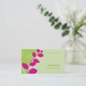 VISITEKAARTJE natuur gebladerte silhouet roze limo (Staand voorkant)